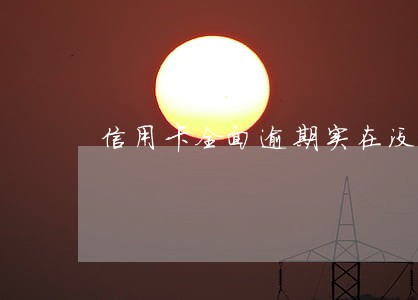 信用卡全面逾期实在没钱还 信用卡全面逾期实在没钱还