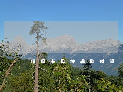 信用卡具体逾期时间 信用卡具体逾期时间