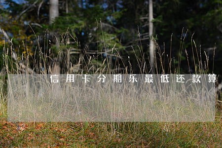 信用卡分期乐最低还款算逾期吗 信用卡分期乐最低还款算逾期吗
