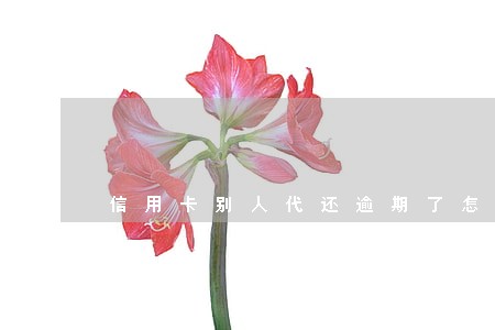 信用卡别人代还逾期了怎么办