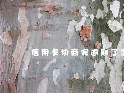 信用卡协商完逾期了怎么办 信用卡协商完逾期了怎么办