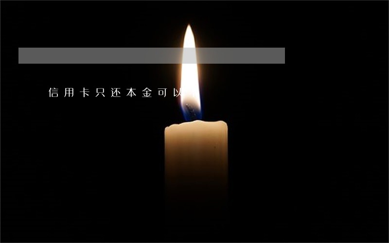 信用卡只还本金可以不 信用卡只还本金可以不