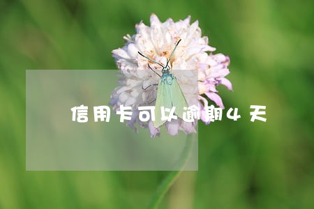 信用卡可以逾期4天 信用卡可以逾期4天