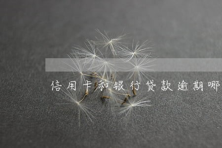 信用卡和银行贷款逾期哪个更恶劣
