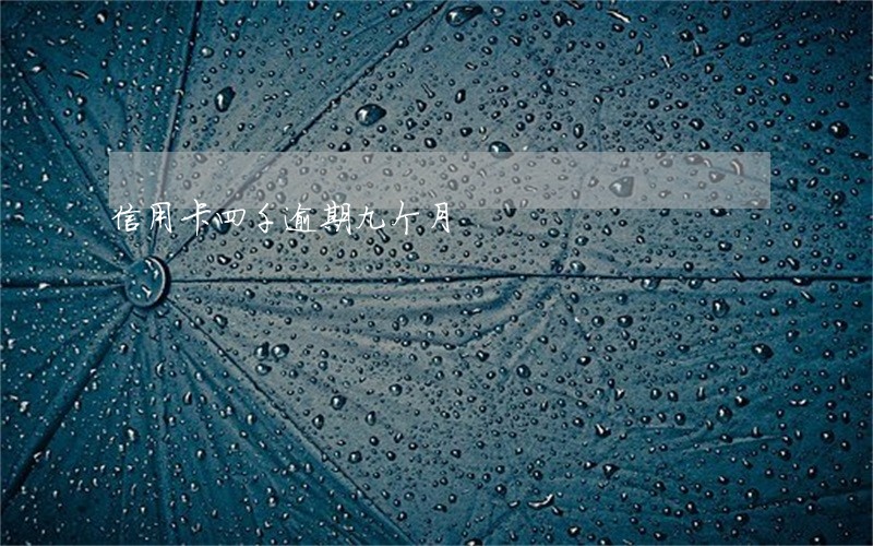 信用卡四千逾期九个月 信用卡四千逾期九个月