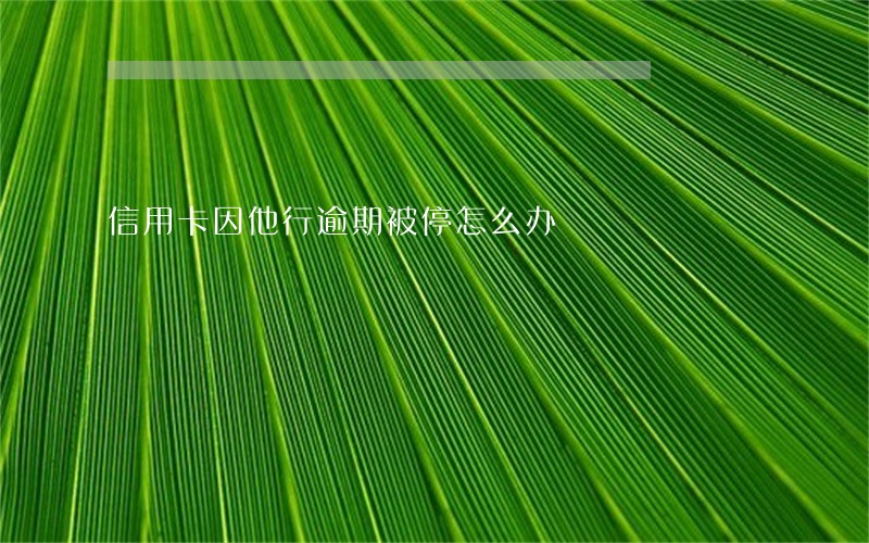 信用卡因他行逾期被停怎么办 信用卡因他行逾期被停怎么办