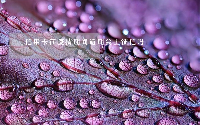 信用卡在疫情期间逾期会上征信吗