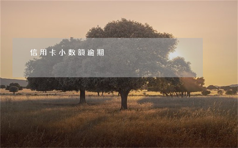 信用卡小数额逾期 信用卡小数额逾期