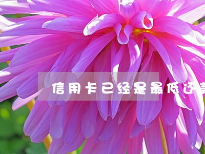 信用卡已经是最低还款还存在逾期 信用卡已经是最低还款还存在逾期