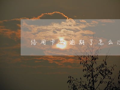 信用卡已逾期了怎么注销信用卡 信用卡已逾期了怎么注销信用卡