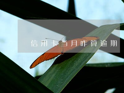 信用卡当月咋算逾期 信用卡当月咋算逾期