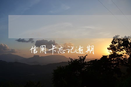 信用卡忘记逾期 信用卡忘记逾期