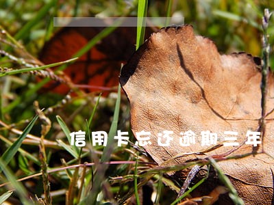 信用卡忘还逾期三年