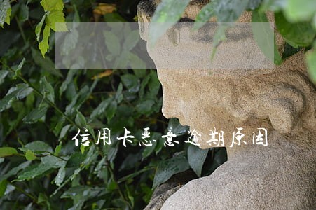 信用卡恶意逾期原因 信用卡恶意逾期原因