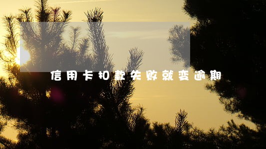 信用卡扣款失败就变逾期 信用卡扣款失败就变逾期