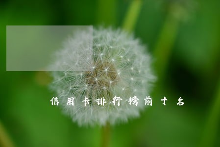 信用卡排行榜前十名