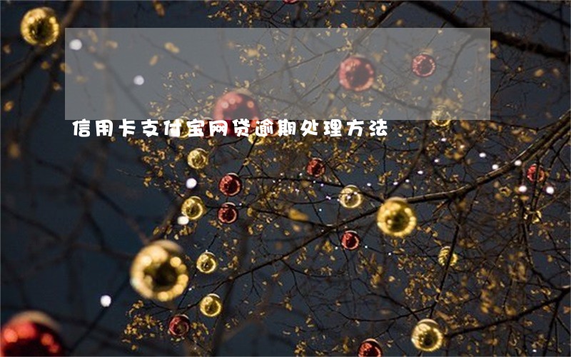 信用卡支付宝网贷逾期处理方法 信用卡支付宝网贷逾期处理方法