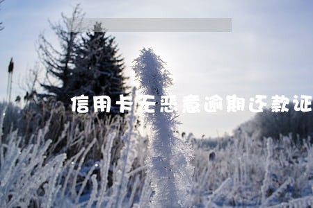 信用卡无恶意逾期还款证明模板 信用卡无恶意逾期还款证明模板