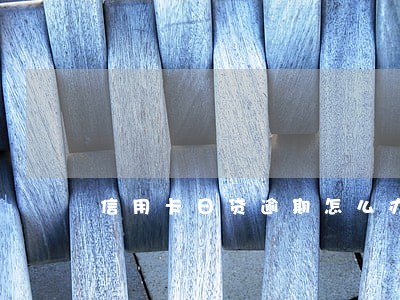 信用卡日贷逾期怎么办 信用卡日贷逾期怎么办