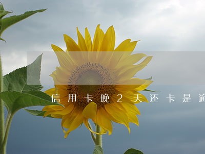 信用卡晚2天还卡是逾期吗 信用卡晚2天还卡是逾期吗