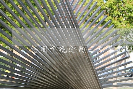 信用卡晚还两三天算逾期吗 信用卡晚还两三天算逾期吗