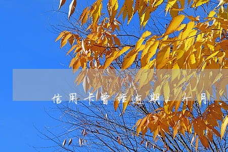 信用卡曾经逾期2个月
