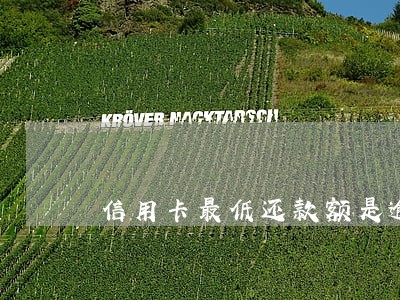 信用卡最低还款额是逾期不 信用卡最低还款额是逾期不