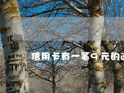 信用卡有一笔9元的逾期 信用卡有一笔9元的逾期