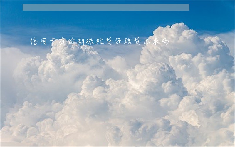 信用卡有逾期微粒贷还能贷出来吗 信用卡有逾期微粒贷还能贷出来吗