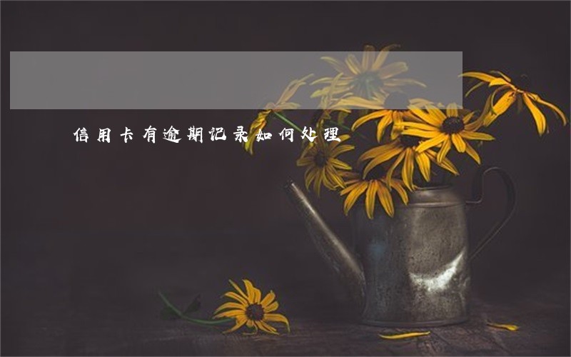 信用卡有逾期记录如何处理