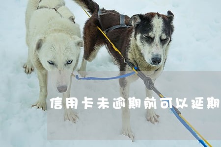 信用卡未逾期前可以延期还款