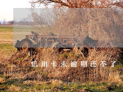信用卡未逾期还不了 信用卡未逾期还不了