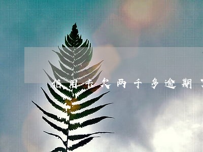 信用卡欠两千多逾期了怎么办 信用卡欠两千多逾期了怎么办