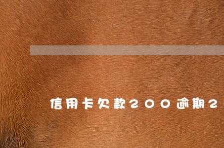 信用卡欠款200逾期20天 信用卡欠款200逾期20天
