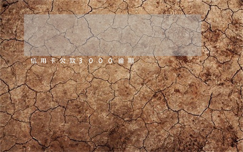 信用卡欠款3000逾期 信用卡欠款3000逾期