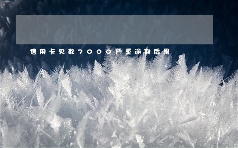 信用卡欠款7000严重逾期后果