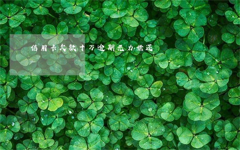 信用卡欠款十万逾期无力偿还