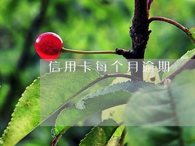 信用卡每个月逾期 信用卡每个月逾期
