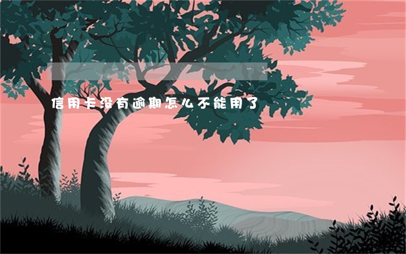 信用卡没有逾期怎么不能用了 信用卡没有逾期怎么不能用了