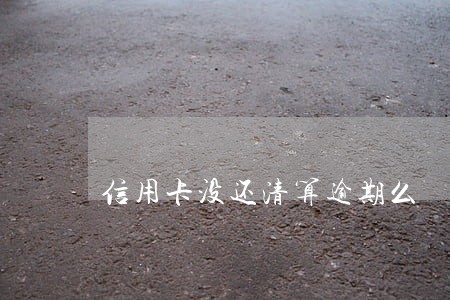 信用卡没还清算逾期么 信用卡没还清算逾期么