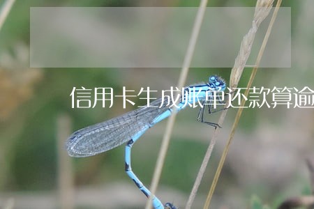 信用卡生成账单还款算逾期嘛 信用卡生成账单还款算逾期嘛