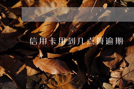 信用卡用到几点算逾期 信用卡用到几点算逾期