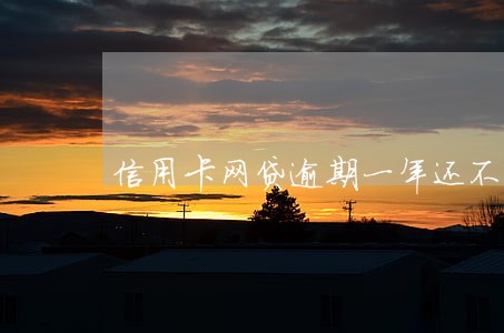 信用卡网贷逾期一年还不起诉 信用卡网贷逾期一年还不起诉