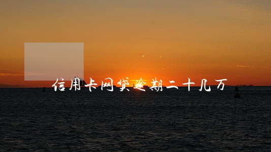 信用卡网贷逾期二十几万 信用卡网贷逾期二十几万