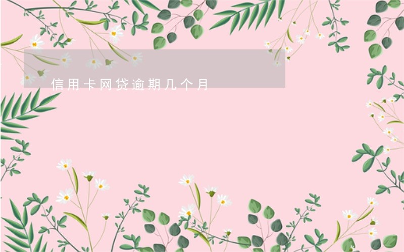 信用卡网贷逾期几个月 信用卡网贷逾期几个月