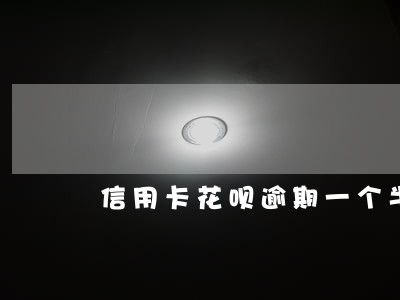信用卡花呗逾期一个半月 信用卡花呗逾期一个半月