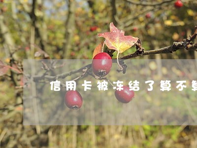 信用卡被冻结了算不算逾期