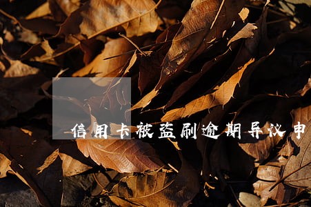 信用卡被盗刷逾期异议申请 信用卡被盗刷逾期异议申请