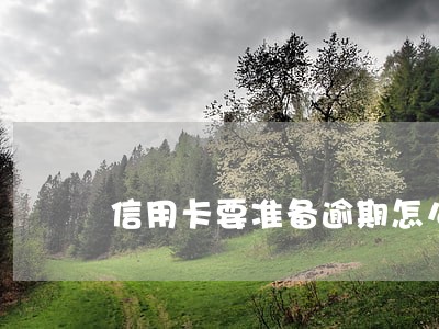 信用卡要准备逾期怎么办