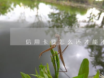 信用卡要怎么还才能不会逾期